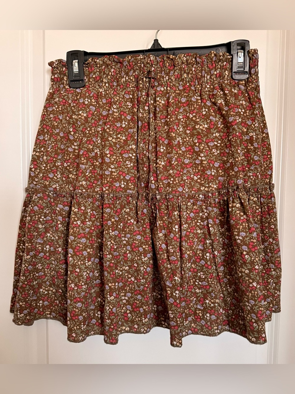 Women's Floral Print Mini Skirt Medium